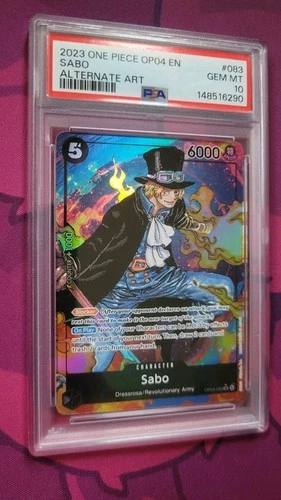 2023 One Piece Kingdoms of Intrigue Sabo Super Rare Alt Art #OP04-083 PSA 10