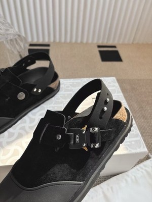 Dior x Birkenstock Tokio Mule Black Leather Sandal | eBay