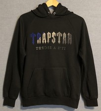 Trapstar London Felpa con Cappuccio Uomo Small S Nero Blu Pile È Una Felpa Segreta
