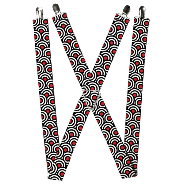 Buckle-Down Suspenders, Bullseye Stacked Black White Red 1.5-Inch Wi (Us Import)-image