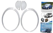 Headlight Trim Ring with Headlight Washer Cover Flap Compatible with Chrome