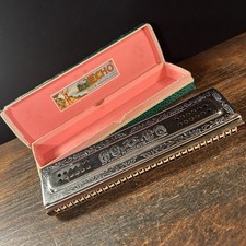 Vintage M HOHNER ECHO Harp Harmonica 57/120 M 2 Two-Sided Germany