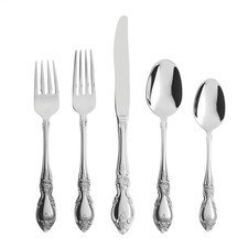 Oneida Silverware Set For 4, Louisiana 20-Piece Fine 20 Count, Silver