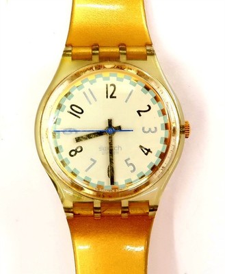 Swatch Watch COOL FRED GK150 Vintage 1993 Gents Works ~ DAMAGED BAND SOLD AS-IS