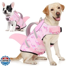 AOFITEE Dog Life Jacket Small, High Flotation Shark Dog Life Vest, Reflective