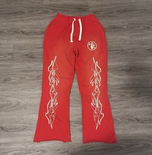 Hellstar Studios Racer Flare Sweatpants Size Medium Red Streetwear