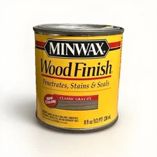 Minwax 271 Classic Gray Interior Oil Based Wood Finish Stain 8 Fl Oz 1/2 Pint