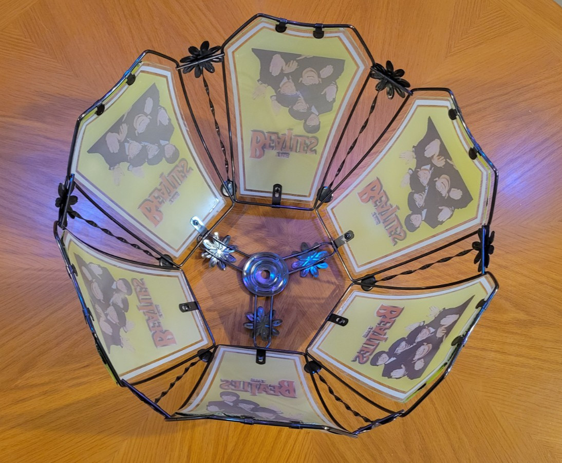 The Beatles OK LIGHTING Touch Lamp SHADE ONLY - Metal Frame Glass Panels