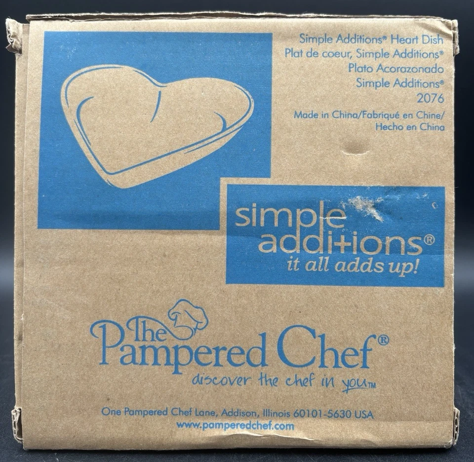 NIB Pampered Chef Valentine Heart Dish Bowl Simple Additions Cranberry Red 6” - Image 2 of 4