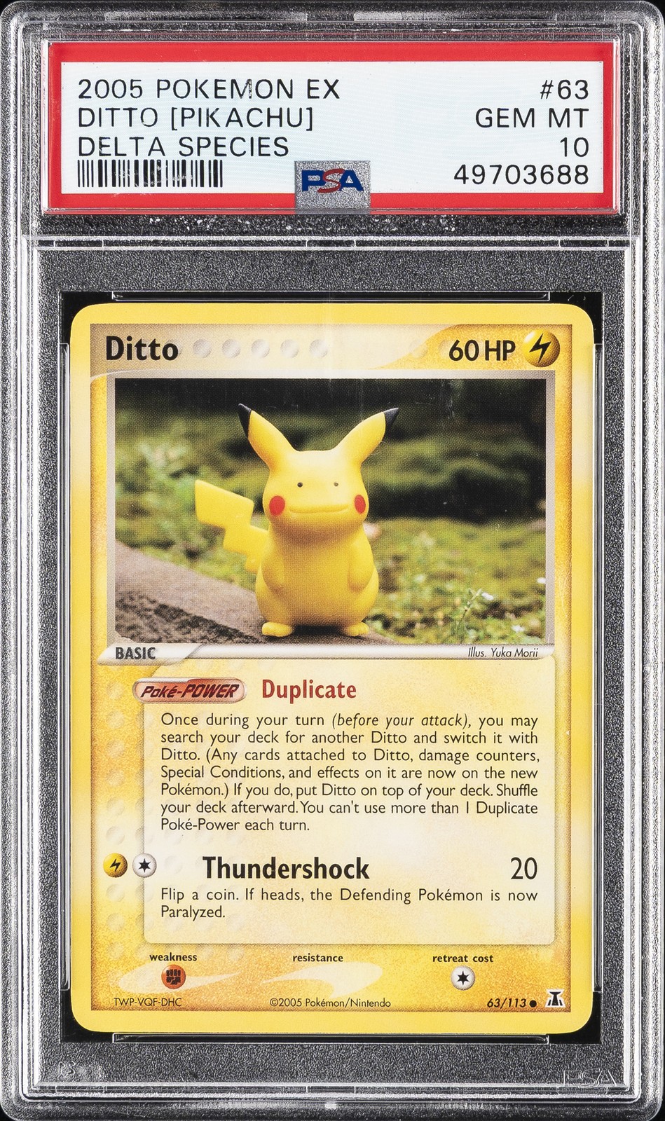 2005 Pokemon POKEMON EX DELTA SPECIES #63 Ditto [Pikachu] front