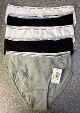Calvin Klein Women's Cotton Stretch 5 Pack Bikini Underwear Size S Gray Black Wh