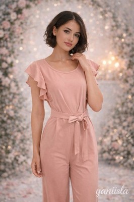 Knitee Women s Two-Piece Jumpsuit Set Blush Pink Soft Fabric New With Tags