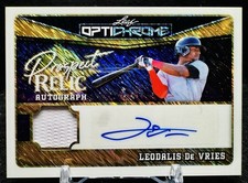 1/1 LEO DE VRIES RPA 2025 Leaf Optichrome #PR-LDV Prospect Relic Patch Auto RC