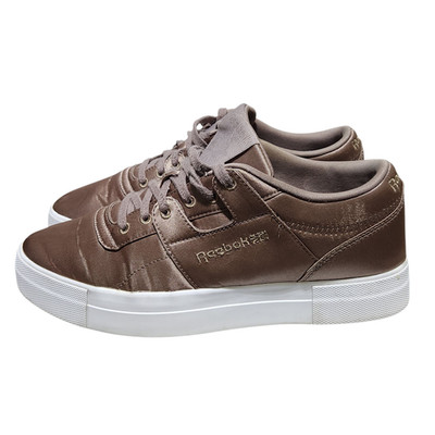 Reebok Workout Lo FVS Women 9 Bronze Taupe Satin Suede Sneakers Casual Top Track