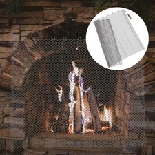 2 Pcs Hearth Mesh Screen Curtains Fireplace Sparks Guard Decorative
