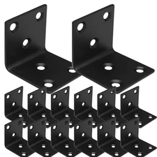 20Pcs Stainless Steel Angle Brackets , 1.5x1.5x1.5 Black L Brackets for Wood , 4