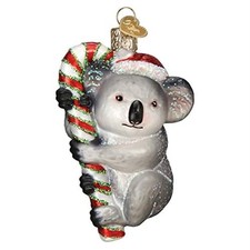Old World Christmas Glass Blown Ornament, Christmas Koala With OWC Gift Box 