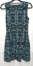 ​Vince Camuto Womens Size 4 Black Blue Green Floral Sleeveless Fit & Flare Dress