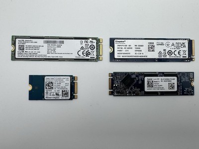 LOT OF 3X 128GB 1X32GB NVME/MSATA SSDs LITEON KINGSTON WESTERN DIGITAL