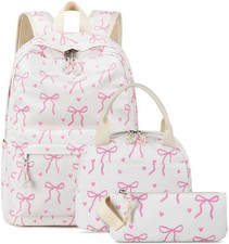 Backpack for Teen Girls 3 in 1 Set with Lunch Box Pencil Case - School Use