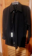 MEN'S BLACK/GRAY DRESS SHIRT BY CLAIBORNE SIZE 16 1/2 X 32/33 NEW WITH TAG 