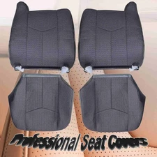 Driver & Passenger Cloth Seat Cover Dark Gray 4PCS For 2003-2007 Chevy Silverado