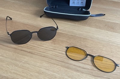 Olene  3 in 1 Round Polarized Sunglasses / Sonnenbrille rund mit Magnetaufsätzen