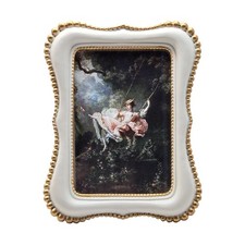 4x6 Vintage Picture Frame, Antique White Ornate Photo Frame, for Tabletop and...