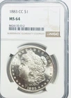 1883-CC Carson City Morgan Silver Dollar NGC MS 64 Great Luster