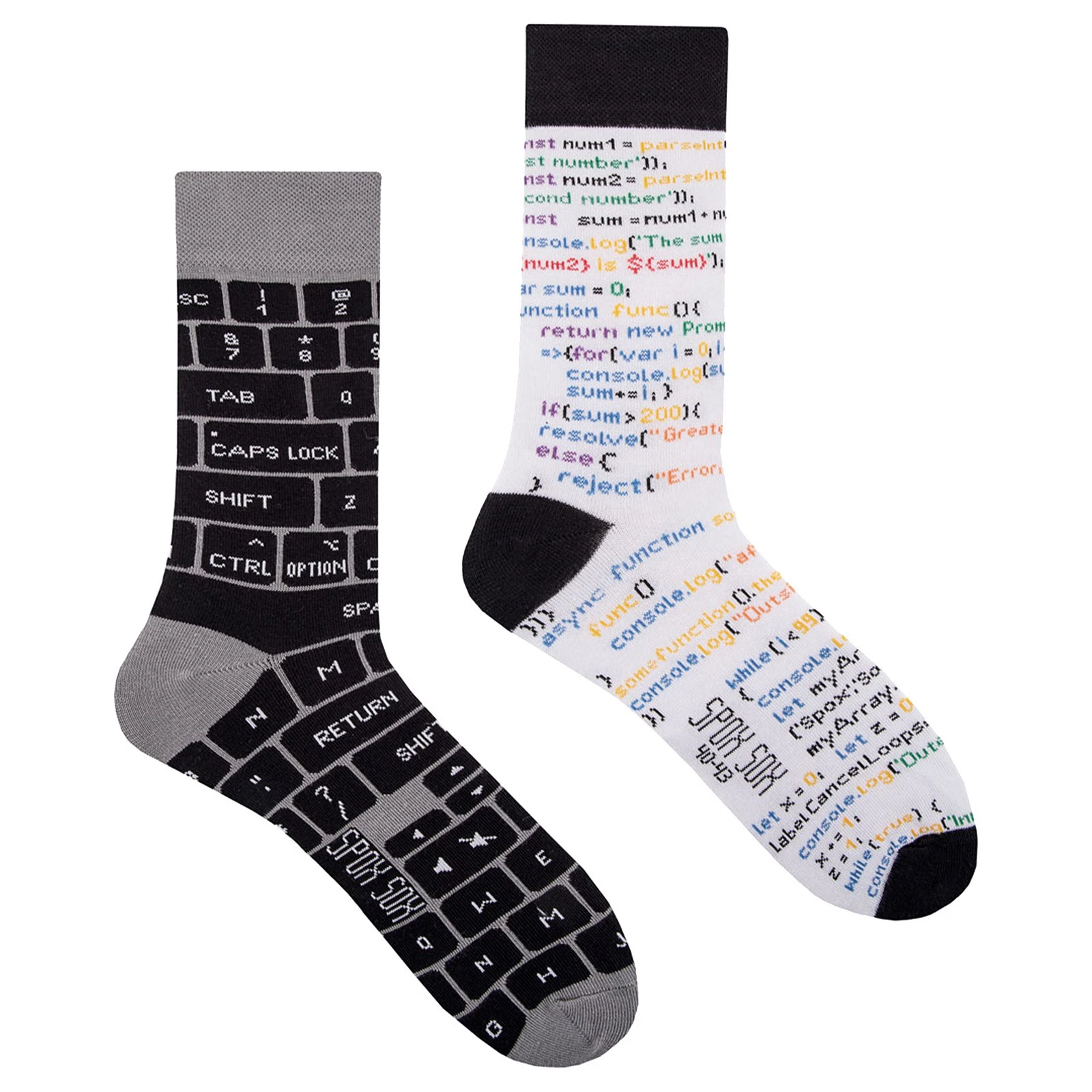 Mens IT Developer Odd Socks by SPOX SOX , Cotton Novelty Mismatched Socks