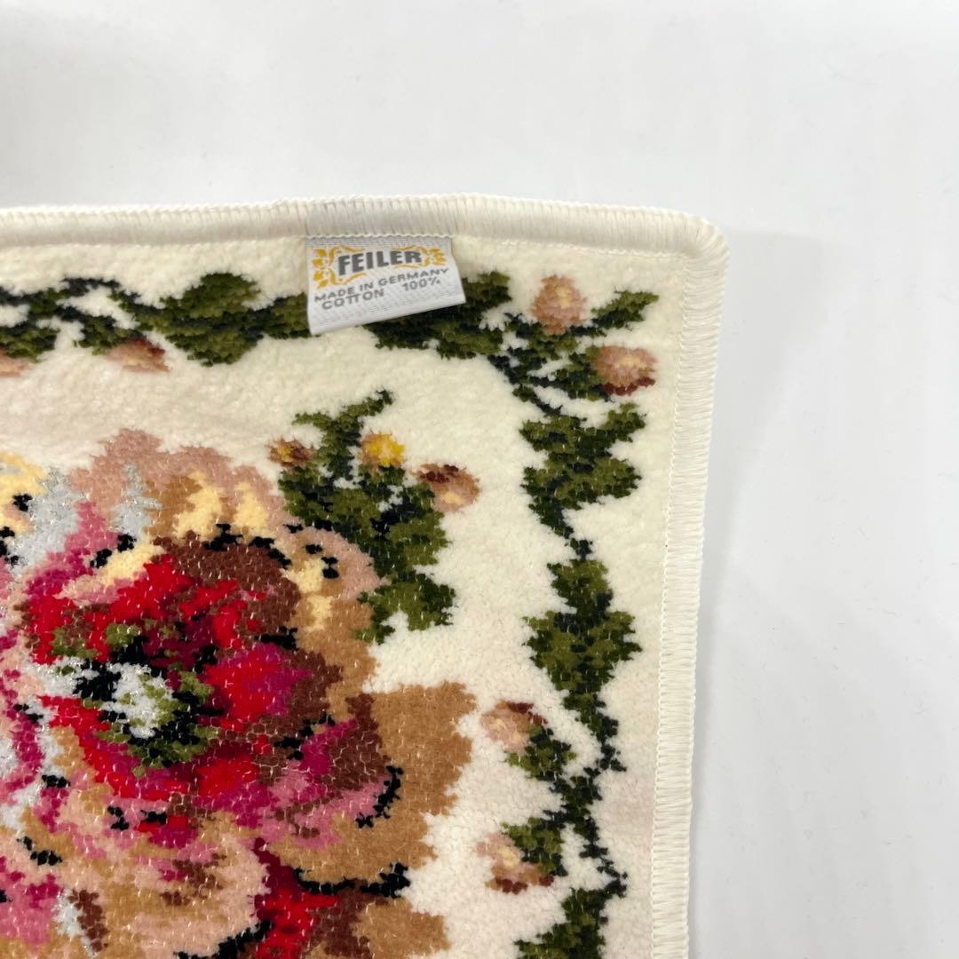 FEILER Handkerchief 2pc Set Flower Pattern 25cm S… - image 9