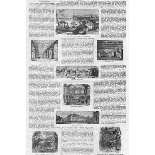 FONTAINEBLEAU Views around the Chateau - Antique Print 1856