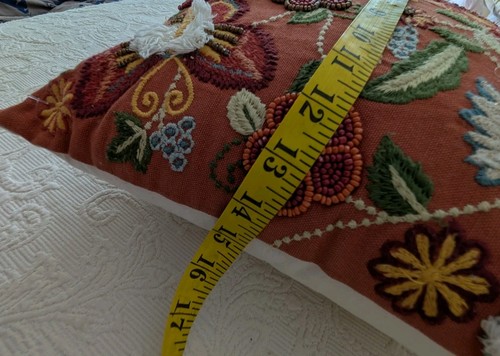 Pier One Beaded Embroidered Pillow Multi Color Ethnic Boho Zip Close 14" - Picture 8 of 8
