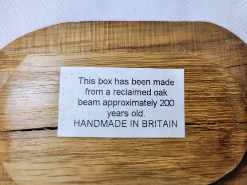 Trinket Box Jewellery Wood Reclaimed Oak Beam 200 Years Old Lined Base Rare - Picture 3 of 14