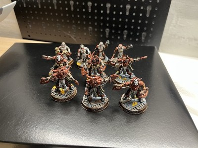 Necromunda corpse grinder Gang (3) mit 10 Modellen Boxart bemalt Warhammer 40K 