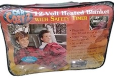 Car Cozy 2 Heated Blanket 12 Volt Safety Timer Boat Truck  RV's Plaid NEW