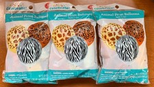 Lot 3 Animal Print Balloons Safari Jungle Party Decorations Zebra Leopard Tiger