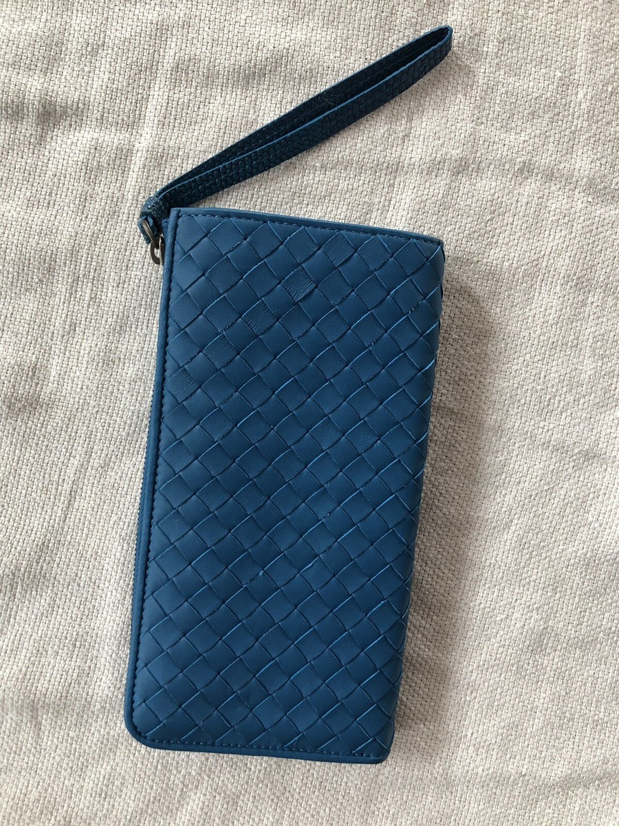 NEW BOTTEGA VENETA CLASSIC INTRECCIATO WOVEN ZIP AROUND WALLET