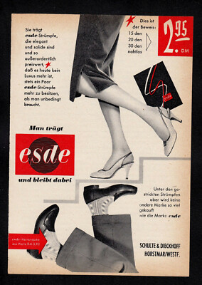 3w4766/ Alte Reklame von 1958   ESDE Schuhe   Schulte & Dieckhoff   Horstmar