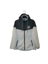 NFL Team Apparel Full Zip Hooded Jacket Men  s Size L White Black NWT MKMC610F-RO