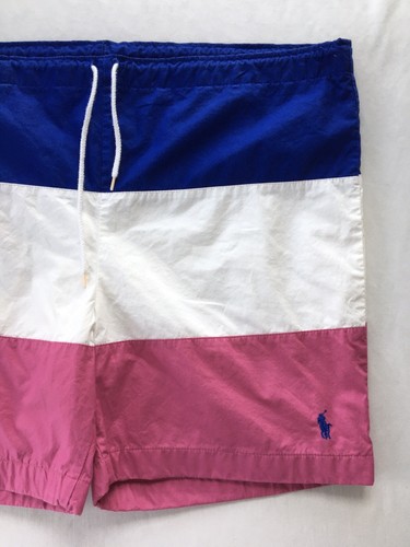 Vtg Polo Ralph Lauren Fabric Lined Swim Trunks Shorts Color Block Adult XL - Picture 2 of 11