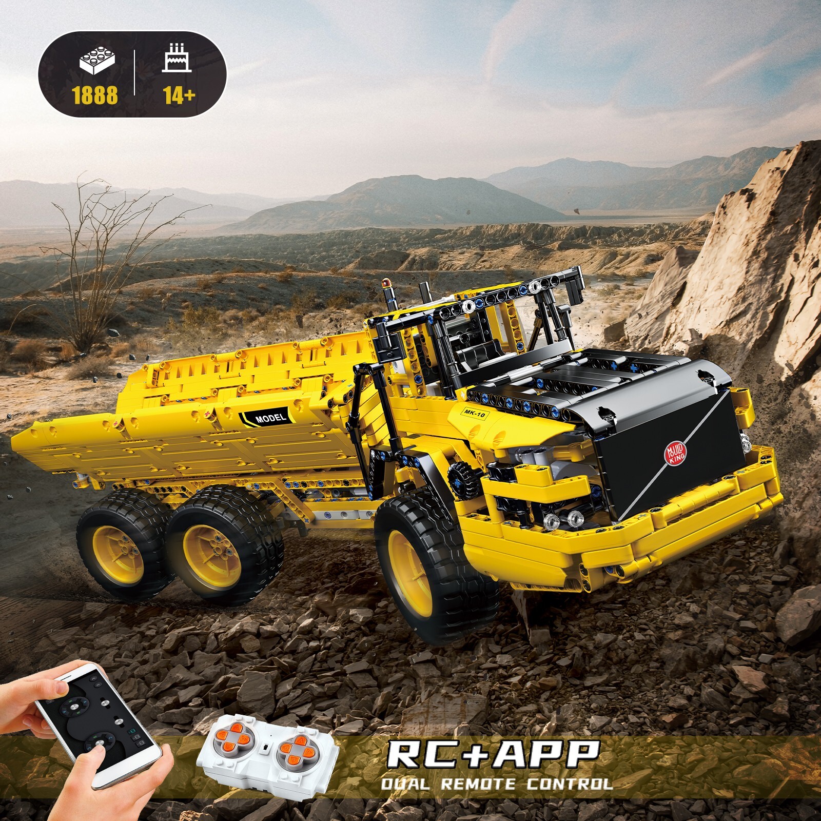 Mould King 17010 Dump Truck Engineering Vehicle Building Block Remote Control