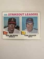 Nolan Ryan California Angels Tom Seaver New York Mets 1977 Strikeout Leaders #6