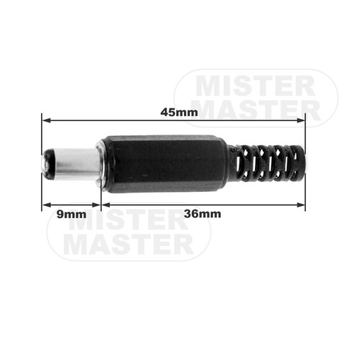 CONNETTORE DI ALIMENTAZIONE SPINOTTO MASCHIO 5,5 x 2,5 mm DC POWER JACK -4 PEZZI - Foto 5 di 5