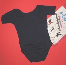NWT Body Wrappers nylon short sleeve leotard Navy child 108 class nylon