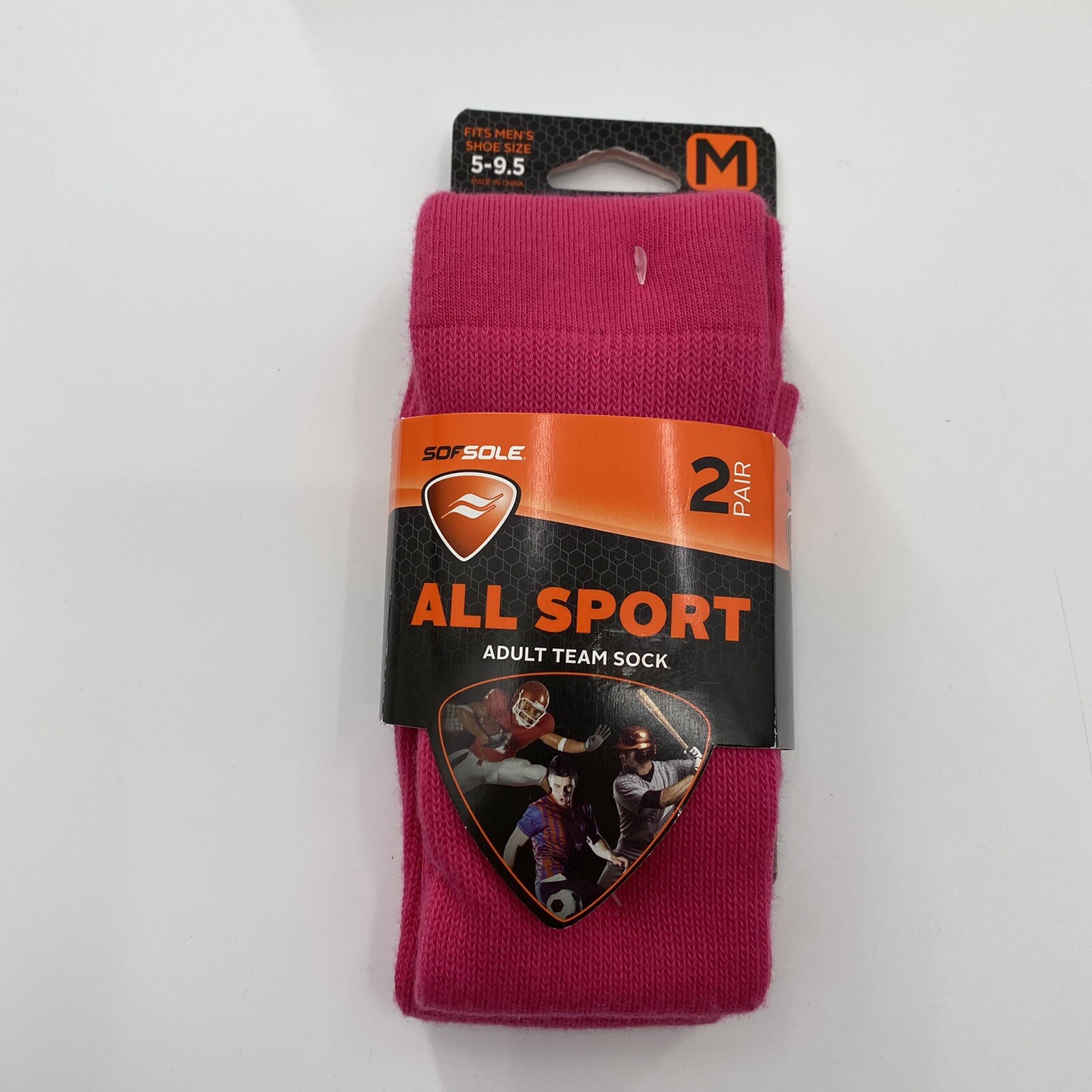 SAOLA Sof Sole All Sport Adult Team Performance Calzini Crew Rosa Taglia M (5 9.5 Uomo)