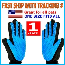 1 Pair Pet Dog Cat Hair Remover Mitt Massage Brush Deshedding Grooming Gloves