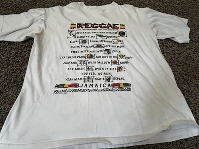 Reggae Riddim Rhythm Jamaica T-Shirt Size L - Sun Island Super Tee - READ