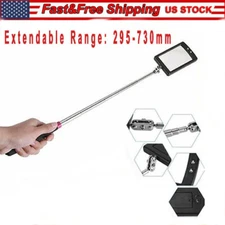 Inspection Mirror LED Lighted Mechanic Telescoping illuminate Swivel Extendable