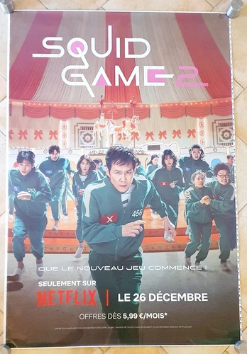Affiche poster taille abribus 120cm x 176cm Squid Game Visuel 2 (Roulée)